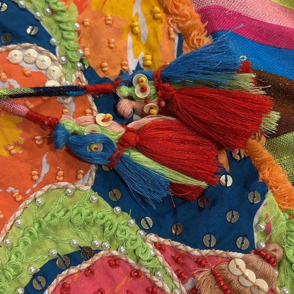 🍀SUPER UNIQUE🍀Anthropologie NWT Verb by Pallavi Singhee  Beaded  Blouse Size S. - Picture 12 of 16
